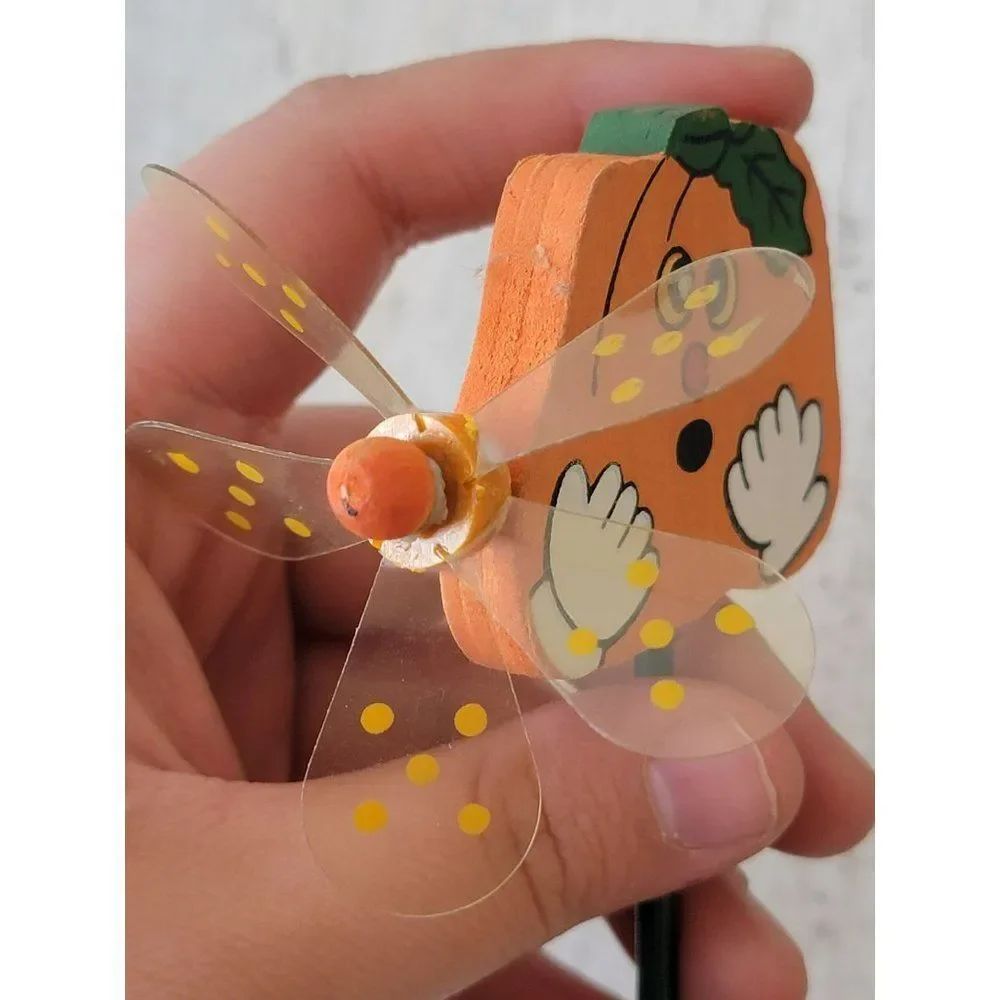 Halloween pumpkin propeller windmill lawn stake decor‎
